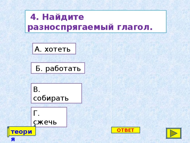 Опорная схема по теме глагол