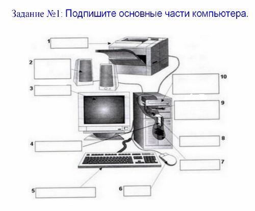 Картинка части компьютера для детей