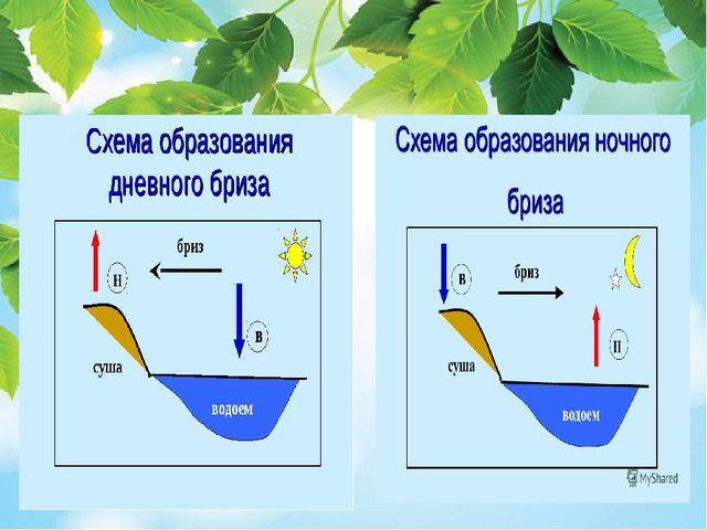 Подпишите на каком рисунке показан дневной бриз а на каком ночной