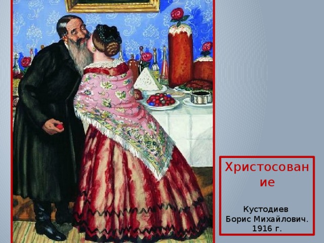 Христосование Кустодиев Борис Михайлович. 1916 г. 