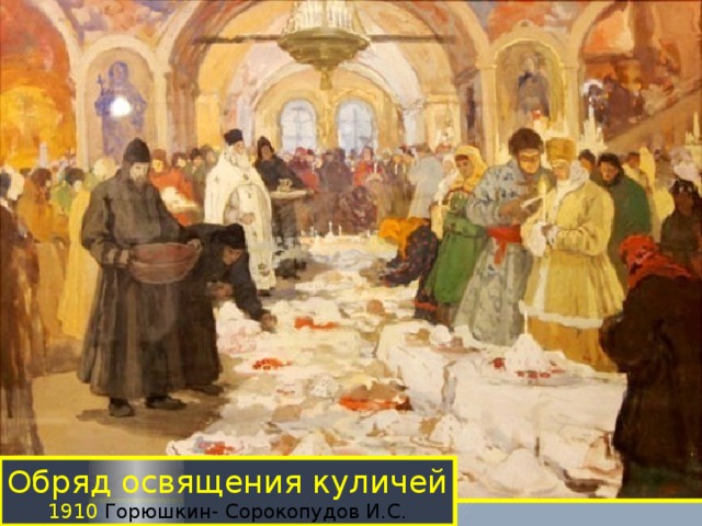 Обряд освящения куличей  1910 Горюшкин- Сорокопудов И.С. 