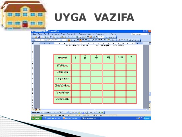  UYGA VAZIFA 