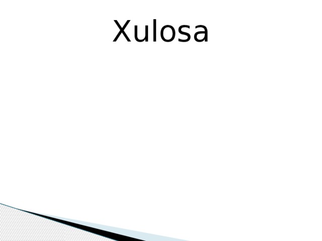 Xulosa 