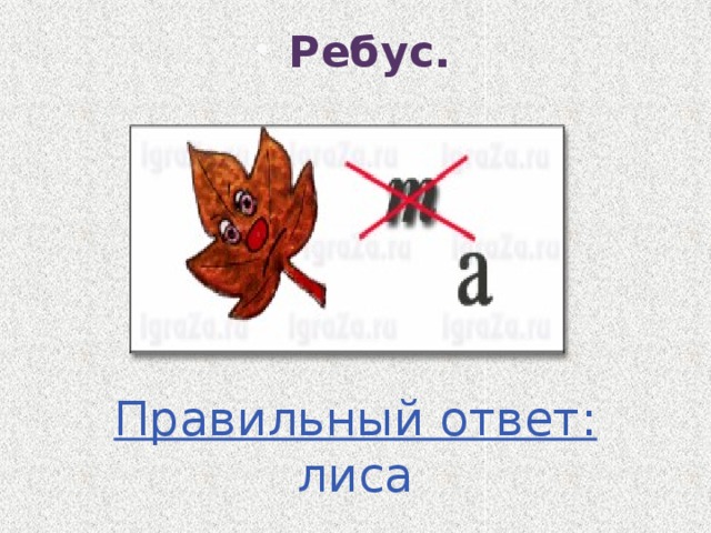 Ребус. Правильный ответ: лиса 