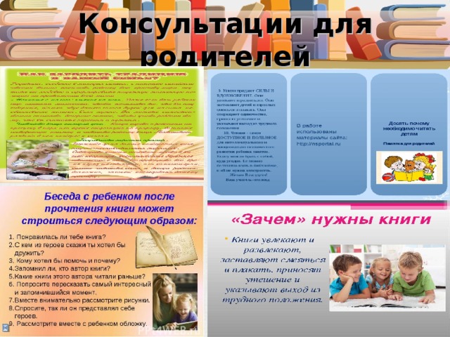 Консультации для родителей 