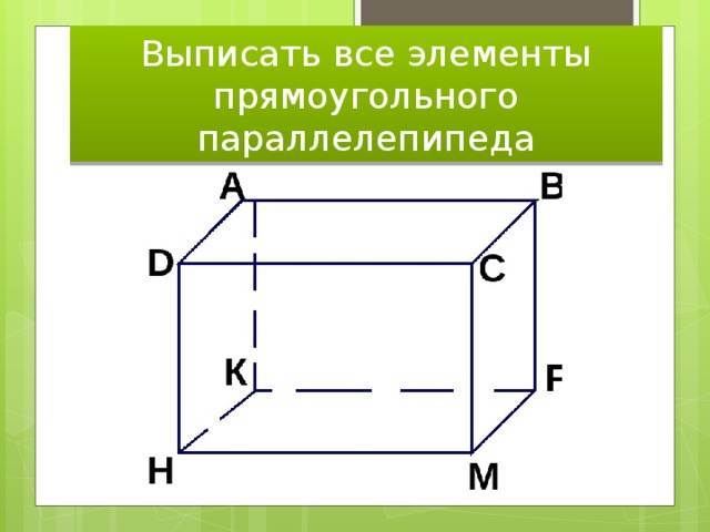 Элементы прямоугольника. Объемный прямоугольник. Название элементов прямоугольника.