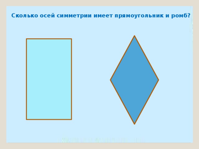 Какие виды симметрии имеет ромб и сколько каждого вида нарисовать