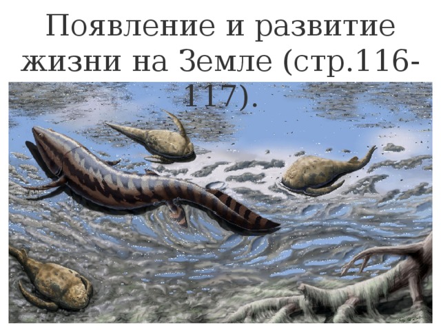 Появление и развитие жизни на Земле (стр.116-117). 
