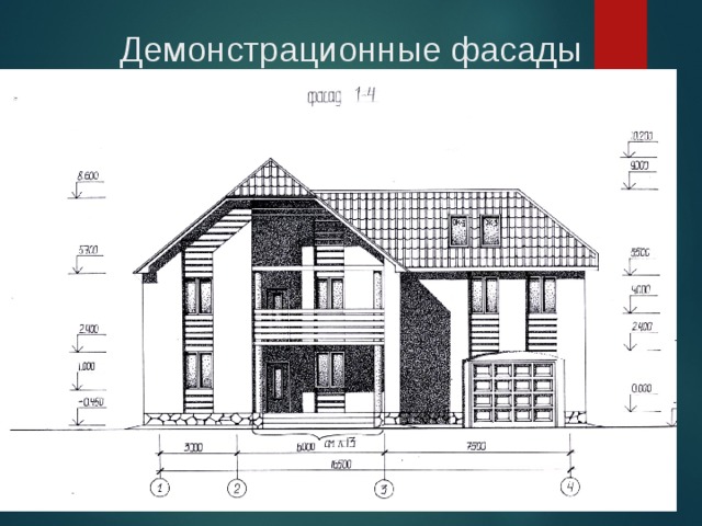 Какие сведения можно получить рассматривая фасад на чертеже кратко