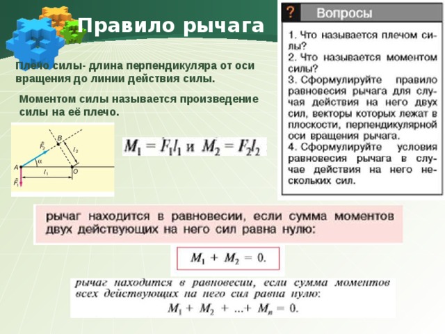 Правило рычага презентация