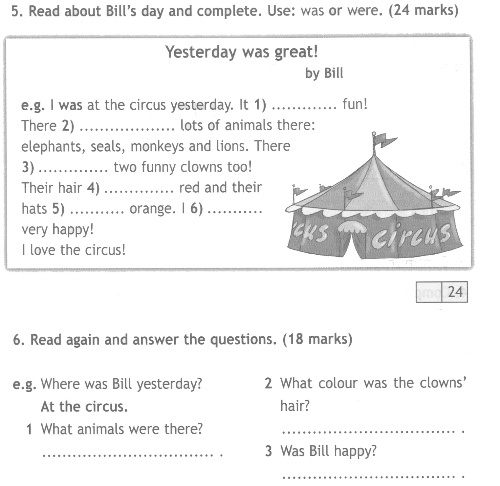 24 read and answer. Английский в фокусе 4 класс контрольные задания. Yesterday was great 4 класс. Read and complete use was or were 4 класс ответы. Yesterday was great 4 класс ответы.