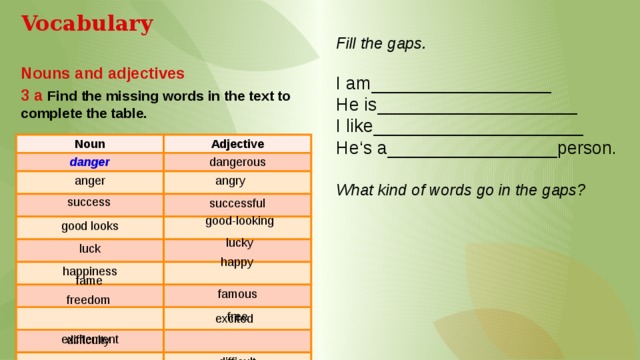 Complete the gaps with the right comparative