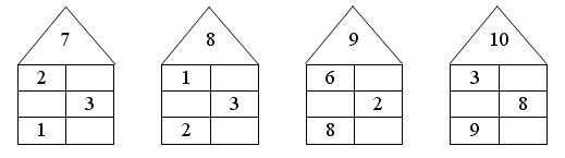 Числовые домики для дошкольников распечатать в картинках шаблон на 10
