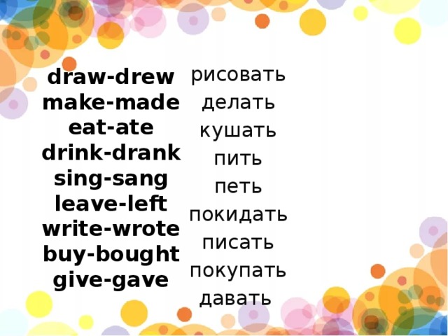 Draw drew drawn перевод на русский