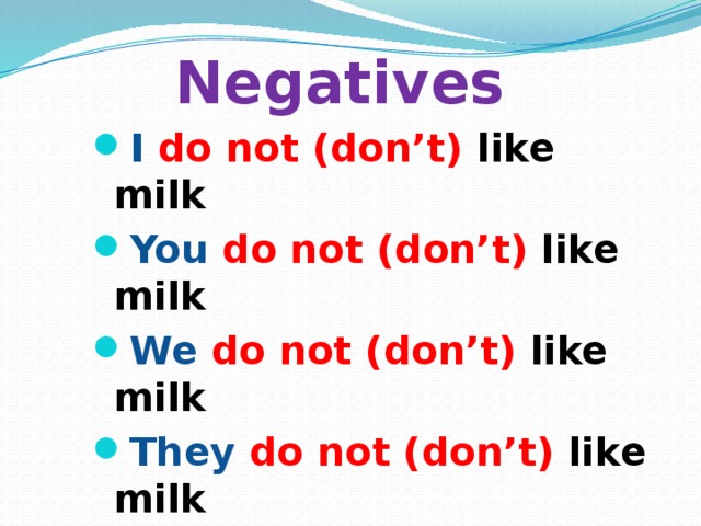 We doesn t перевод. Don't like или doesn't like. We doesn't like Milk или we don't. Do you like Milk ответ. They don't или doesn't like Milk.