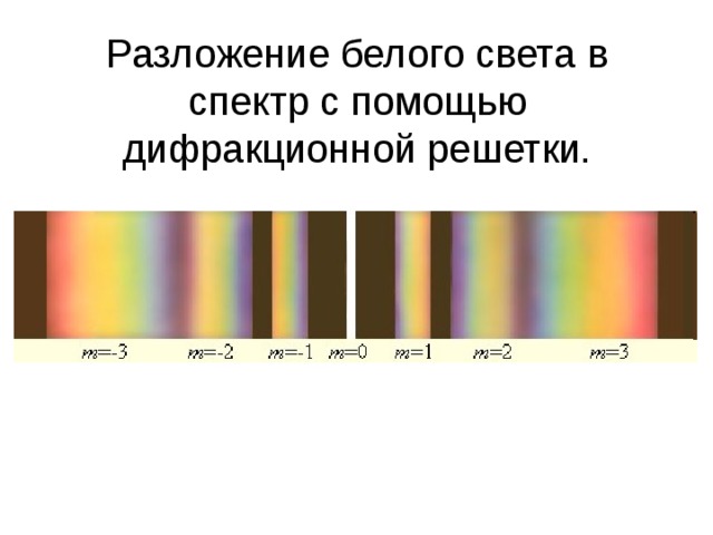 Дифракционные картины получаемые для синего и желтого цветов одинаковые