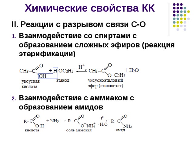 Сложные эфиры химические свойства презентация