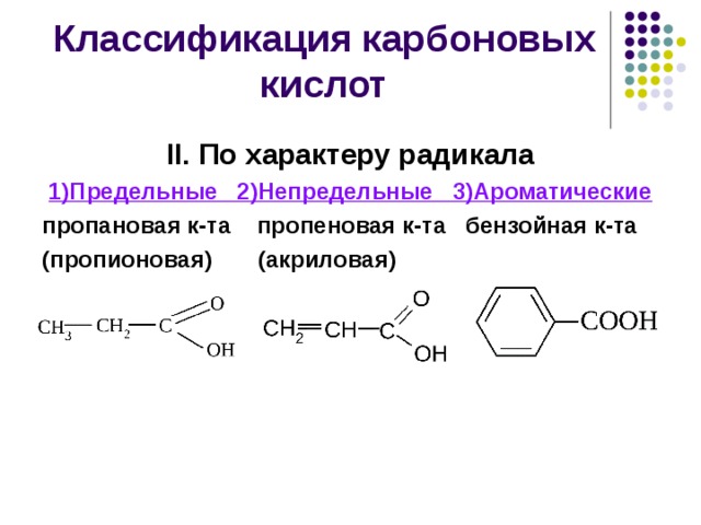 Классификация карбоновых кислот презентация