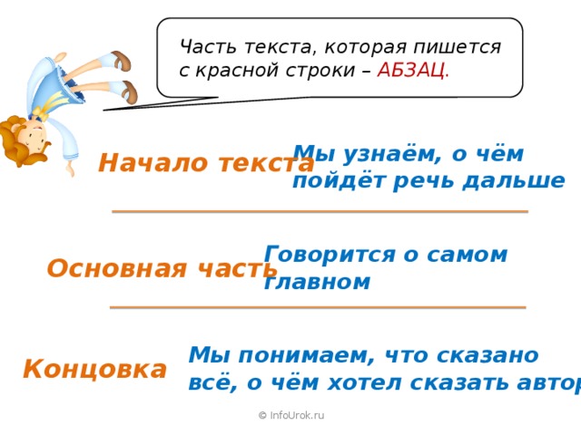 По начальному и конечным предложениям разверните. Части текста. Части текста 2 класс.