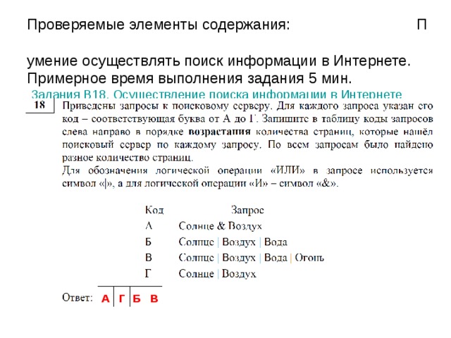 Проверяемые элементы содержания: П  умение определять скорость передачи информации.  Примерное время выполнения задания 4 мин.   Задания B15. Скорость передачи информации 800 