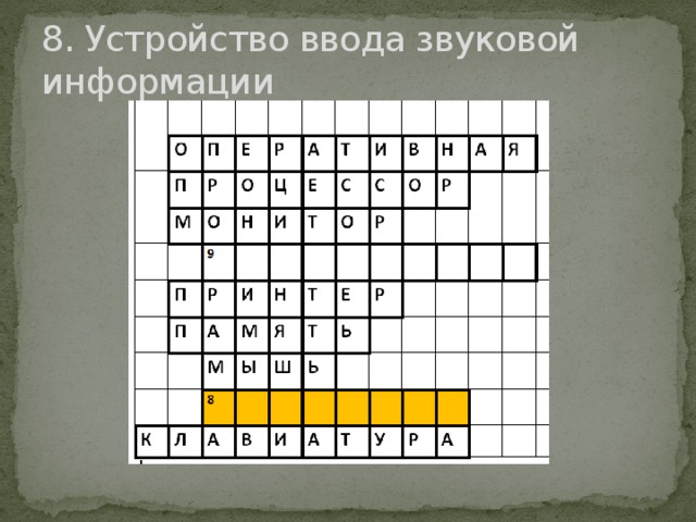 8. Устройство ввода звуковой информации