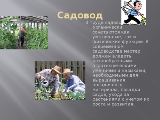 Презентация про садовода