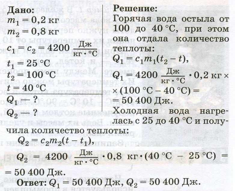 Расчет количества теплоты необходимого для нагревания тела