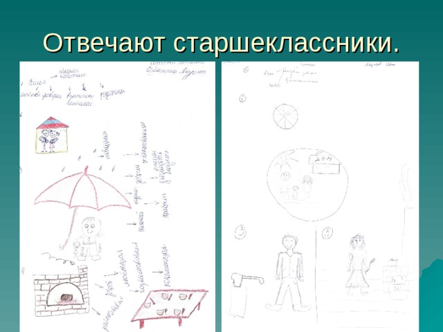 Отвечают старшеклассники. 