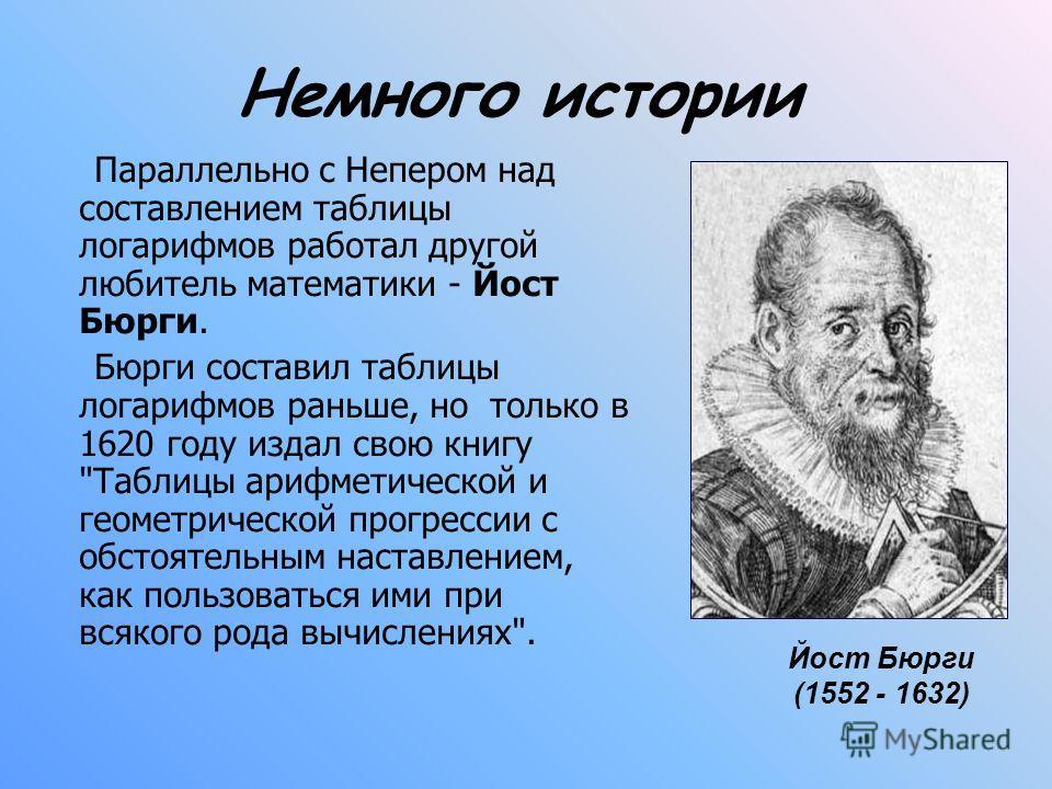 Изобретатель логарифма. Йост Бюрги (1552 -1632). Йост Бюрги. Швейцарский механик Бюрги. Таблица логарифмов Бюрги.