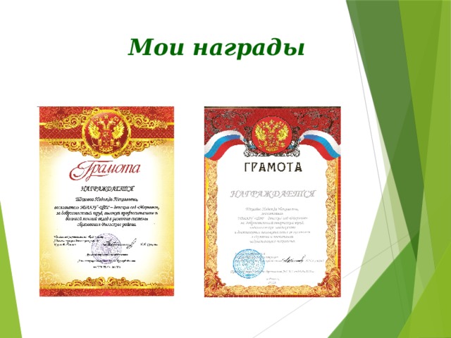  Мои награды 