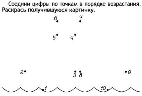 Соединить числа от 1 до 10 чтобы получился рисунок