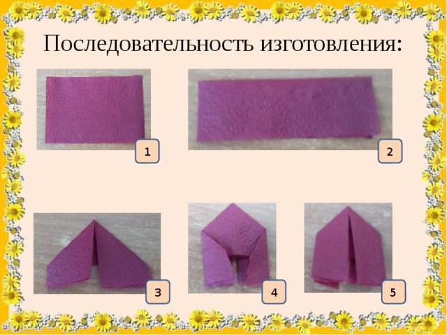 Последовательность изготовления: 1 2 3 4 5 