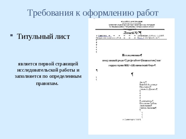 Исследовательский проект титульник