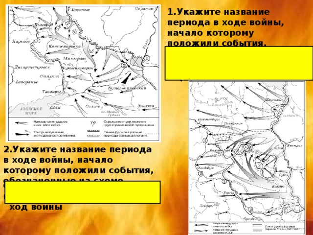 Укажите название периода. В ходе войны, начало которому положили события, обозначенные на схеме. Укажите войны в ходе которой произошли события обозначенные на схеме.