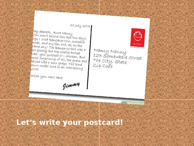 Let’s write your postcard!