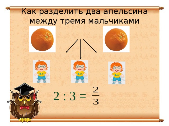 Между тремя школами. Деление апельсина. Разделить апельсин. Как разделить два апельсина на троих. Три мальчика разделить по частям.
