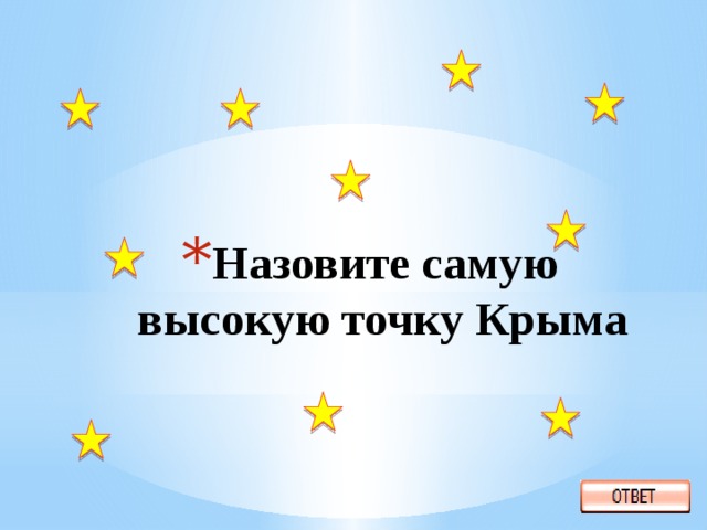 Назовите самую высокую точку Крыма 