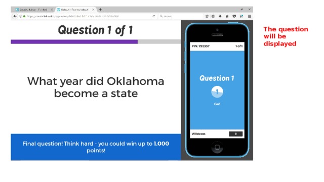 The question will be displayed 