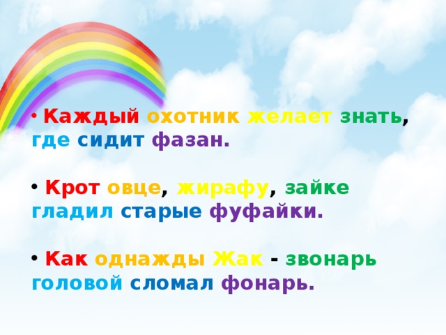 Стих про радугу фазан. Каждый охотник желает знать где сидит фазан. Пословица про радугу. Охотник желает знать. Цвета радуги.