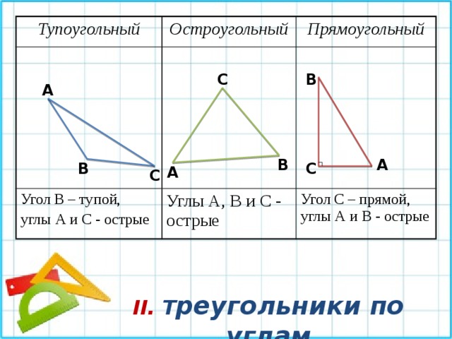 Ответ острые углы треугольника