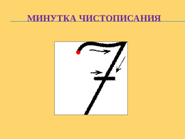 Карта минутка. Минутка ЧИСТОПИСАНИЯ. Цифра 7 письменная. Написание цифры 7. Минутка ЧИСТОПИСАНИЯ цифры.