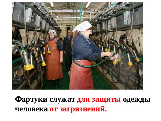 Фартуки служат для защиты одежды человека от загрязнений.     