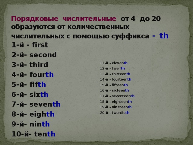 Числительные в английском языке. Порядковые числительные в английском. Образовать порядковые числительные от количественных. Английский язык порядковые числительные порядковые. Образуйте порядковые числительные от количественных.