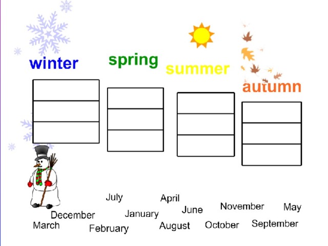 Seasons and months презентация 3 класс