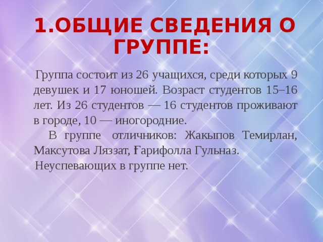 Возраст студентов