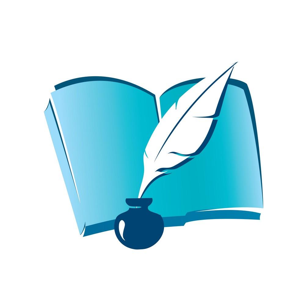 Логотип книга с пером