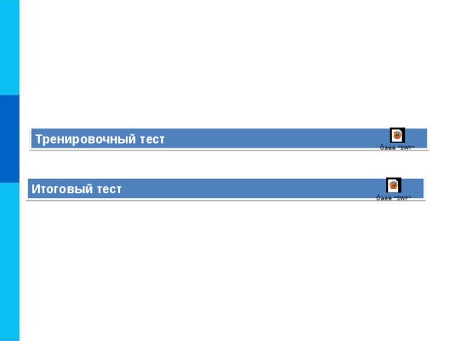 Тренировочный тест Итоговый тест 