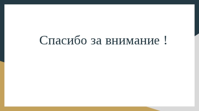 Спасибо за внимание ! 