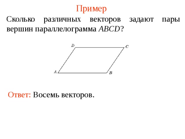 Дана равнобедренная трапеция abcd сколько различных векторов задают ее вершины