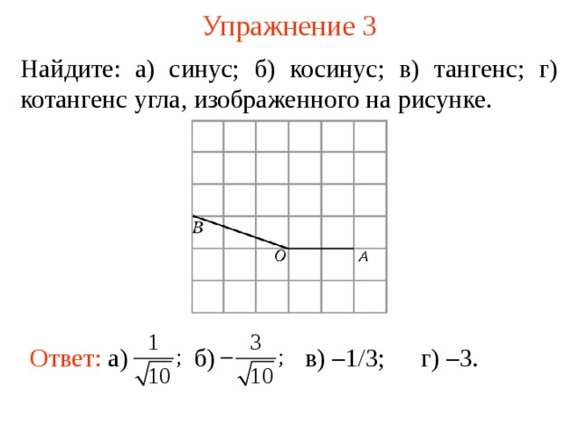 10 найдите тангенс угла изображенного на рисунке